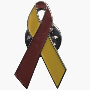 Ribbon Pin Red  Yellow COVID 19 Vaccination Awareness Lapel Badge Enamel New